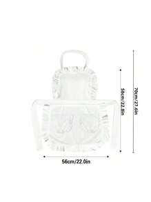 1 Stück Maid reiner weißer Volant Doppeltasche Schürze, Familien Prinzessin Schürze, Maid Mode Schürze, perfekt für Familien Mode Kochen, Hausreinigung, Küche, Bad, Haushaltsbedarf, Schürzen, Grillen, Barbecue, Kochen