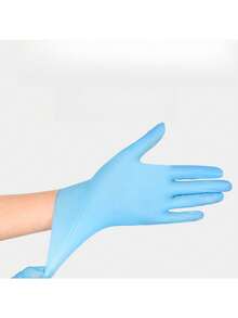 100pcs Blue Thickened Nitrile Disposable Rubber Kitchen Food Processing Household Seafood Gloves - Multicolor - View 5