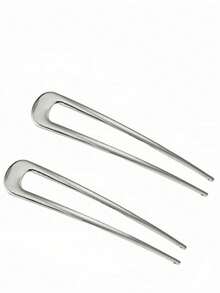 1 st. U-formad hårnål i glänsande metall för kvinnor, 14 cm, elegant och mångsidig håraccessoar, hårförlängning, hårnålar, huvudaccessoarer, håraccessoarer för kvinnor - Multifärgad - Visa 4