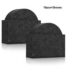 Pack Of 16 Round Felt Coasters For Glasses, Felt Coasters, Glass Coasters, Table Coasters With 2 Storage Boxes, For Cups, Table, Bar, Glass, Glasses