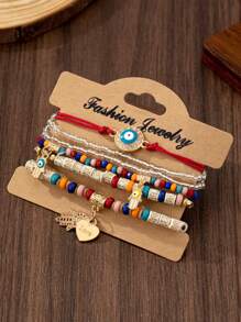 6pcs/Set Exotic Style Bracelets For Women, Suitable For Daily Casual, Party Wearing