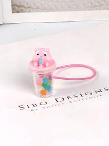 1pc Luminous Animal Straw Cups, Rocking Cups, Creative Three-Dimensional Resin Accessories, DIY Keychains, Mobile Phone Chains, Pendants, Cloth Dolls, And Other Universal Hanging Accessories For Dolls