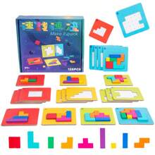 Un set de caja colorida, creada creativamente de madera y papel, con 9 formas * 108 piezas * 20 tarjetas de preguntas para tomar decisiones rápidas. Proporciona educación temprana y resolución de rompecabezas, interacción entre padres e hijos y diversos juegos. Se puede jugar solo o en pares, ejercitando el pensamiento lógico y la coordinación mano-ojo. Es adecuado como regalo para Halloween, Acción de Gracias, Navidad y Año Nuevo.