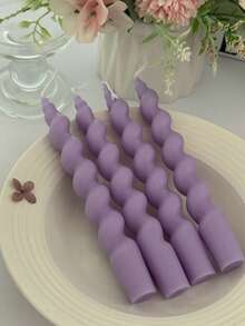 4pcs/2pcs Advanced Romantic Purple Aromatherapy Threaded Candles, Smokeless Candles, Very Suitable For Summer Wedding Decorations And Room Decoration, Birthday Party Decoration, Gifts For Good Friends, Women's Gifts, Mother's Day Gifts, Graduation Gifts.