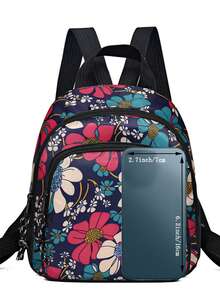 School Season Diamond Pattern Embroidered Thread Rivet Backpack - New Style Women's Fashion Travel Bag - Casual Large Capacity Women's Backpack [Rear Zip Direction Random] - Multicolor - View 4