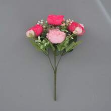 1/3/5 Stück künstliche Pfingstrosen Blumen, wiederverwendbare Kunstpfingstrosen Sträuße - Heim- und Zimmer Dekoration, künstliche Blumenarrangements Mittelstück, Outdoor Garten Dekoration, Hochzeit Geburtstag Bridal-Shower Dekoration - OHNE VASE