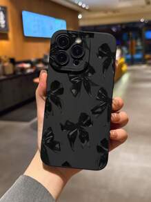 1 Stück dunkler Stil großer Schleifenmuster Stoßfeste Handyhülle, kompatibel mit Apple 16 Pro Max, 14, 13, 12, 11 Pro Max, XS Max, X, XR, 8, 7, Plus, Mini, Galaxy A13 4G, S21 FE 5G, A15, A21S, A34, A12, A50, S21, A71, S24, S25 und anderen Modellen, geeignet als Geburtstagsgeschenk für Freundin, Freund oder für den Eigengebrauch