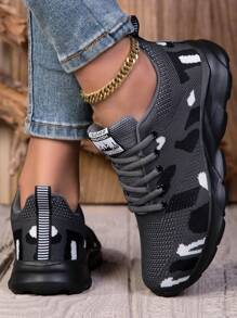 Women's Fashion Versatile Breathable Lightweight Camouflage Athletic Casual Sneakers, Running Shoes, Walking Shoes