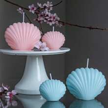1pc Pearl Shell Scented Candle, Suitable For Wedding Decor, Romantic Candlelight Dinner, Holiday Decoration, Available In Multiple Colors & Sizes