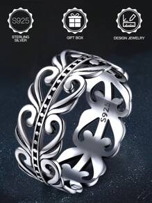 1 pieza Anillo de plata de ley S925 con diseño de nudo celta en forma de corazón, que simboliza el amor eterno, apto para uso diario, Día de San Valentín, Día de la Madre, festival de música, regalo de cumpleaños, viene con caja de regalo