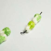 5pcs Cabbage-Shaped Cute Fruit And Vegetable Ceramic Beads, Fun Loose Beads For Necklace Earrings Bracelet Keychain DIY, Cartoon Charms Spacer Accessories, 20mm