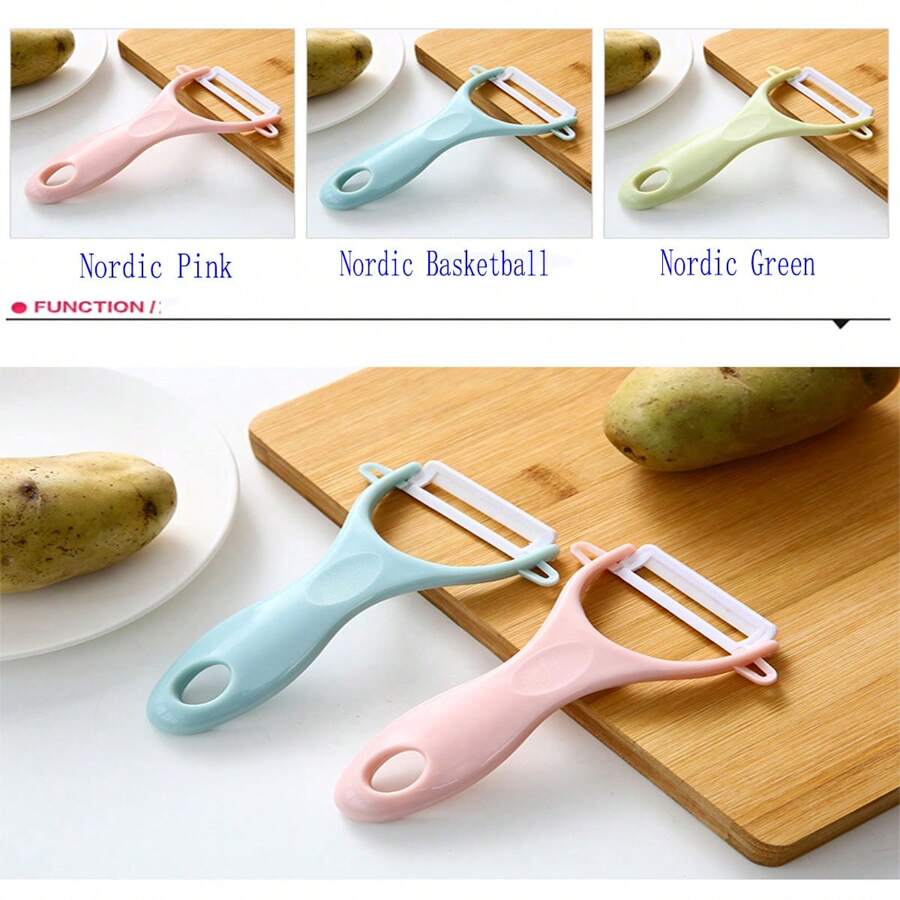 Pelador de estilo nórdico, accesorio de cocina - Cuchillo pelador cerámico multifunción para verduras y frutas, pelador de frutas y verduras