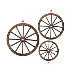1pc/2Pcs/3Pcs Wooden Wagon Wheel Decor 12/10/8 Inch Old Western Wall Decor Farmhouse Wagon Wheels Rustic Yard Hanging Decorative Art For Garden Home Bar Garage(Dark Brown) Room Decor Bedroom Decor Home Decor - Multicolor - View 7