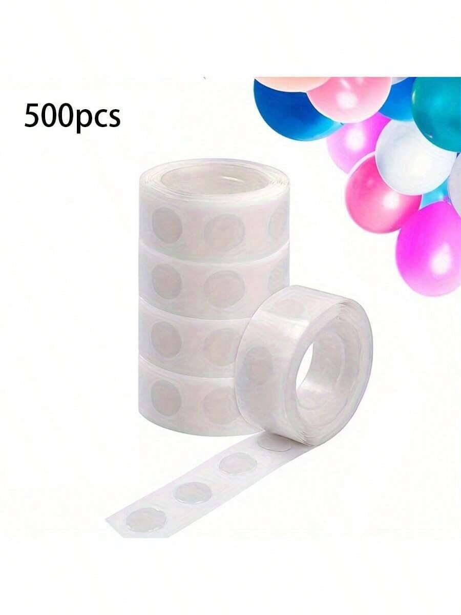 500 piezas/5 rollos de puntos de pegamento adhesivo doble cara, cinta de puntos de pegamento transparente y removible para manualidades, DIY, regalos de Halloween - Blanco - Ver 1