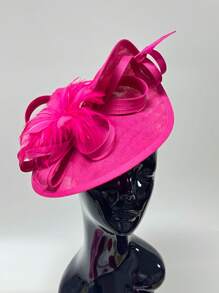 Elegant Alluring Women Derby Church Wedding Feather Sinamay Fascinator Headband Hair Clip Mini Hats Tiny Hats Derby Hat Mini Top Hat Mini Cap, School Stuff