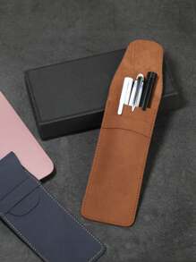 1 pezzo Astuccio portapenne in pelle PU opaca stile retrò, custodia di alta qualità per proteggere le penne, grande capacità, due scomparti, articolo scolastico, forniture scolastiche, astuccio porta matite, borsa per la scuola