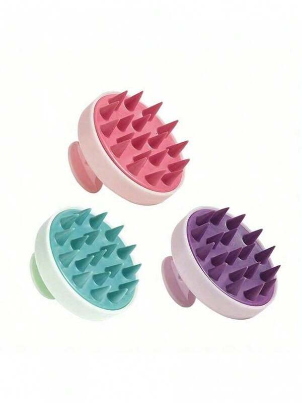 1pc Head Scalp Massage Hairbrush, Soft Gel Odorless Manual Silicone Scalp Cleansing Brush, Hair Massage Tool For Dandruff Removal And Hair Growth, Suitable For Men, Women And Children, Dry And Wet Use
