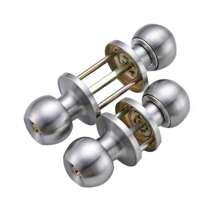 1pc High-Quality Round Knob Door Lock Set - Key Entry, Adjustable Latch Lock, Anti Pry Protective Cover, Solid Brass Lock Core, Suitable For Thickness 45-65mm