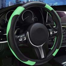 1 Pieza Funda para volante de coche, de PU artificial elástico sin anillo interior, universal, cómoda y antideslizante para todas las estaciones
