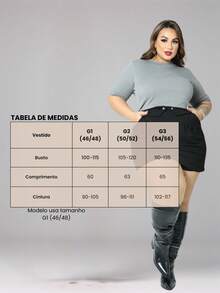 Women's Plus Size Ribbed Blouse Round Neck Elastic Comfortable Mother's Day - 灰色 - 查看 2