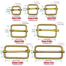 10Pcs/Pack Metal Adjustable Slide Buckles Tri-Glide Rectangle Adjuster Strap Slider For Backpack Clothing Hardware Accessories - Multicolor - View 3