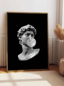 1pc, Pink And Black David Gum Poster Printing Canvas, Pink And Black Wall Arts Picture Canvas, College Girl Fashion Artwork, Suitable For Room Aesthetic Home Bedroom Home Decor, Optional Frame
