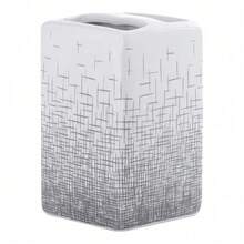 Mainstays 17-Piece Gray Weave Polyester/Ceramic Shower Curtain & Bathroom Accessory Set, Gray Room Decor - Gray - View 7
