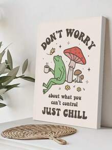 1pc, 70s Vintage Canvas Artwork, Vintage Cute Frog, Duck, Poster Print, Wall Arts Picture Canvas Painting For Kids And Living Room Bedroom Home Decor, Optional Frame Posters