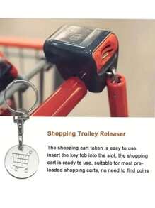 5pcs Shopping Cart Token Supermarket Trolley, Metal Stainless Steel Keychain, Keyring Decoration With Trolley Unlocking Key, Keyring Accessory