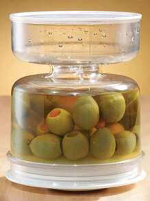 1 pieza Frasco para encurtidos seco y húmedo, frasco de agua con filtro automático, frasco para encurtidos, contenedor de separación de jugo y alimentos, recipiente sellado para conservación de alimentos