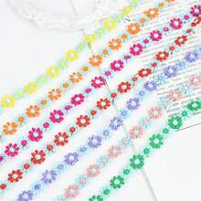 3 Yards Daisy Flower Lace Roll Embroidered Polyester Trim Ribbon DIY Clothing Garment Accessories Sewing Trimmings - Color - View 13