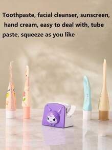 Sanrio 1 pièce Distributeur de dentifrice Hello chat, facile à presser et enrouler. Support pour dentifrice et nettoyant visage pour la maison, le dortoir et les voyages. Sans pile requise (certaines pièces peuvent être aléatoires). Rentrée scolaire