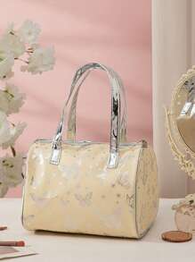 1 Stück Make-up Tasche mit Schmetterlings-Design, Make-up Etui mit großer Kapazität, luxuriöse Make-up Tasche, feminine Make-up Tasche, tragbarer Reise-Kosmetik-Organizer, Handgepäck Make-up Tasche, flugzeuggeeignet, Geschenkidee, stilvolle Tasche mit hohem Volumen