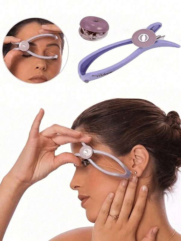 Set de 2 piezas Depilador facial sin dolor con hilo de primavera para mujeres - Perfecto para mejillas, cejas y talla grande, herramienta de belleza portátil DIY para mujeres, no resistente al agua, poco alergénica, para uso facial