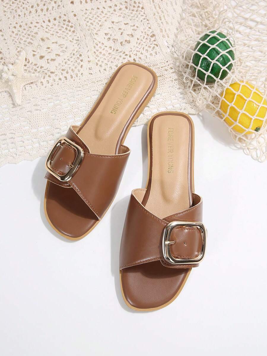 韩版休闲平底凉鞋，露趾夏季户外拖鞋