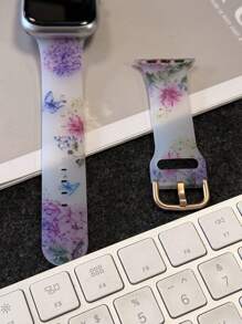 Pulseiras esportivas de silicone com estampa floral quebrada compatíveis com de 38 mm, 40 mm, 41 mm, 42 mm, 44 mm, 45 mm e 49 mm, pulseira de substituição macia e à prova d'água para Ultra Series 9, 8 SE, 7, 6, 5, 4, 3, 2, 1, mulheres e homens, como presente para estudantes que retornam às aulas