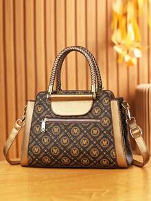 Nuevo y elegante conjunto de 3 piezas de bolsos con estampado para madre e hija - Dorado - Ver 3