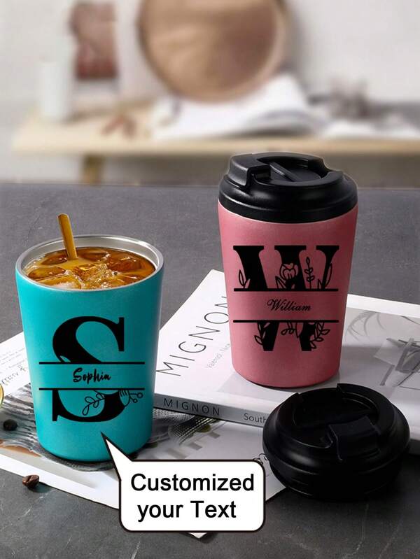 1pc Customized Stainless Steel American Coffee Mug, Multifunctional, Easy To Clean, Reusable, High Quality, Fashionable, Minimalist, Colorful, Modern Customization, Leak-Proof, Ideal For All Seasons, Camping, Travel,Multi-Functional,Durable,Ornamental,Reusable,Exquisite,Stylish,High-Quality,Colorful,Modern,Custom,Personalized,Unique,Tea Room,Home,Garden,Office,Home Refresh