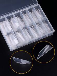 Duck Nail Tips For Acrylic Nails Professional, Half Cover Clear Nail Tips, False Nails Artificial French Tips Fake Nails Extension For Manicure Nail Salon Supplies Techs DIY Home - Clear - View 8