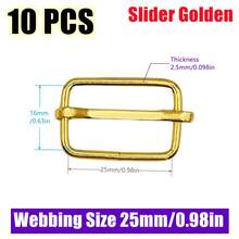 10Pcs/Pack Metal Adjustable Slide Buckles Tri-Glide Rectangle Adjuster Strap Slider For Backpack Clothing Hardware Accessories - Multicolor - View 24