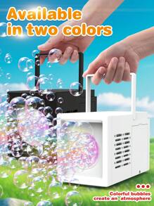 Juguete soplador de burbujas totalmente automático con múltiples agujeros, máquina de burbujas eléctrica rectangular portátil, regalo de juguete portátil para soplar burbujas al aire libre (no incluye baterías ni solución para burbujas)