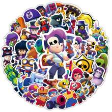 1 zestaw 50 arkuszy, naklejki symulujące postacie gwiazdek gier online do gry wieloosobowej, można używać do ozdabiania etui na telefony, lodówek, komputerów i deskorolek, dzięki czemu wyglądają dobrze i zabawnie