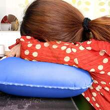 Almohada inflable de tela portátil, almohada de cama ligera, almohada inflable plegable, almohada de viaje, almohada de camping, almohada de escritorio de oficina, mochila de viaje, equipo esencial de camping y senderismo, accesorios de camping, equipo de camping - Múltiples opciones de color - Ver 10