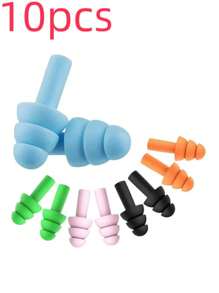 10 Pairs Of Colored Soft Silicone Earplugs, Waterproof Swimming, Waterproof Insulation And Comfortable Earplugs, Noise Reduction During Sleep, Easy To Carry, Simple And Easy To Use.
