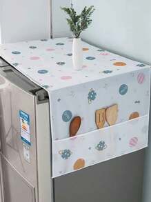 1/2/3 Stücke Seitlicher Lagerregale für den Kühlschrank, mehrschichtige Stoff Kühlschrankabdeckung, wasserdicht, frischer Stil Kühlschrankabdeckung