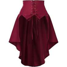 Jupe asymétrique à volants en dentelle de style Renaissance Steampunk Pirate pour femmes, costume d'Halloween