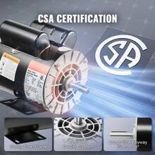 3HP Air Compressor Electric Motor, 230V 15.5 Amps, 56 Frame 3450RPM, 5/8" Keyed Shaft, 1.88" Shaft Length, Single Phase, CW/CCW Rotation (Factory Setting Is CCW) - 3HP - View 5