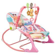 Verstellbarer Schaukelstuhl Kinderschaukelstuhl Schaukelbett Nachahmung des menschlichen Körpers Vibration mit Musikfunktion rosa