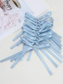 20pcs/10pcs/5pcs Ribbon Bow Flower Gifts Packaging, Cake Decoration, Handmade Sewing Accessories Bows, DIY Jewelry & Hair Accessories - Light Blue - View 10