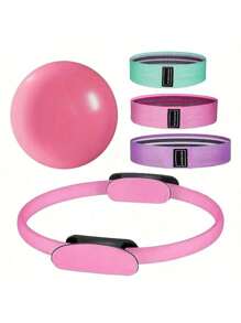 9pcs Pilates Ring Set, A 9-Piece Set Of Home Fitness Equipment For Women, Including A Pilates Ring, 25cm Yoga Ball, Stretching Band And Resistance Band, 5-Color Resistance Band, And A Hip Ring (The Surface Material Is Foam, And There May Be Dents And Scratches During Transportation, Which Is A Normal Phenomenon).